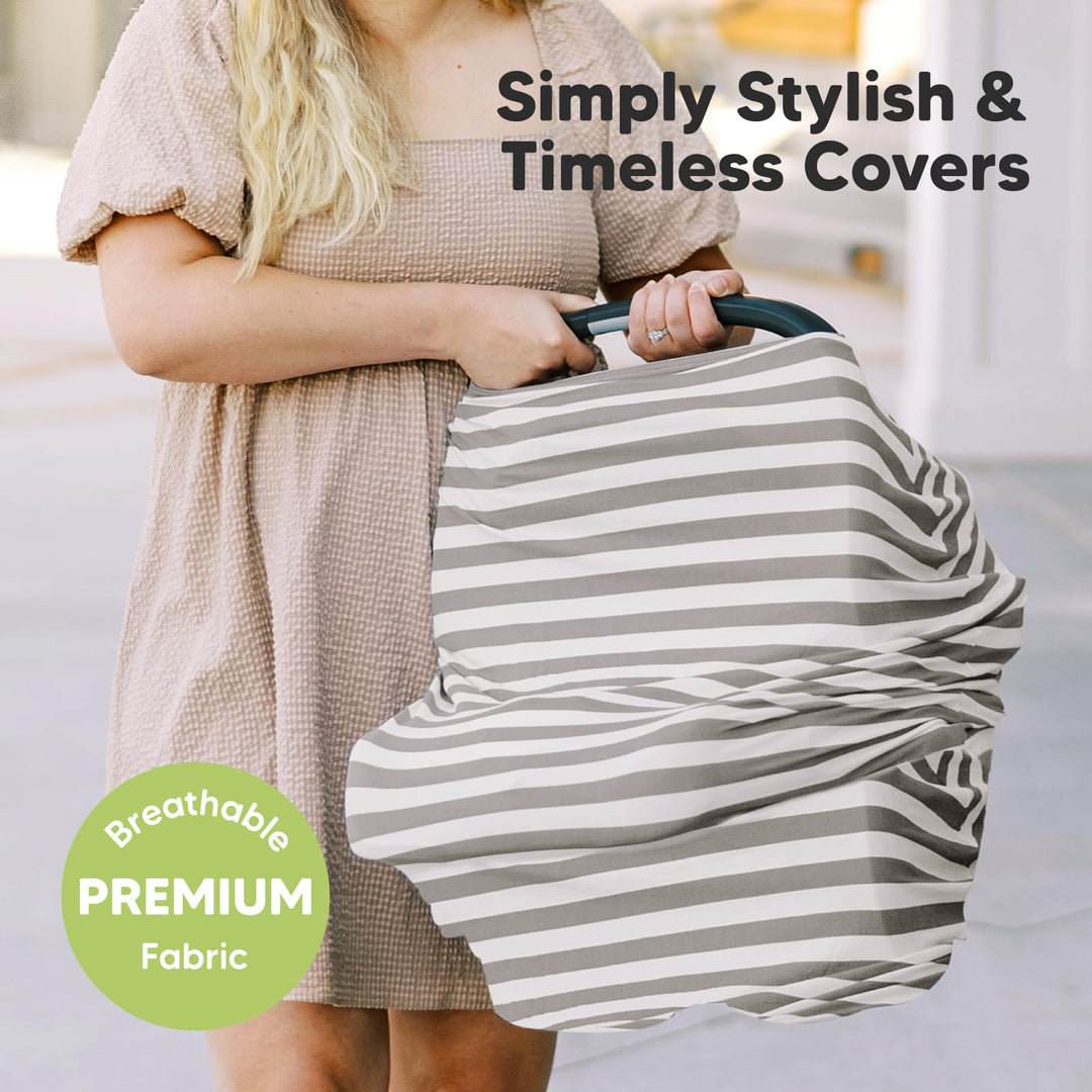 Car Seat Covers for Babies - Nursing Cover, Baby Car Seat Cover, Nursing Covers for Breastfeeding, Carseat Cover Girls, Boy, Breastfeeding Cover, Infant Car Seat Cover, Stroller Cover (BFF Gray)