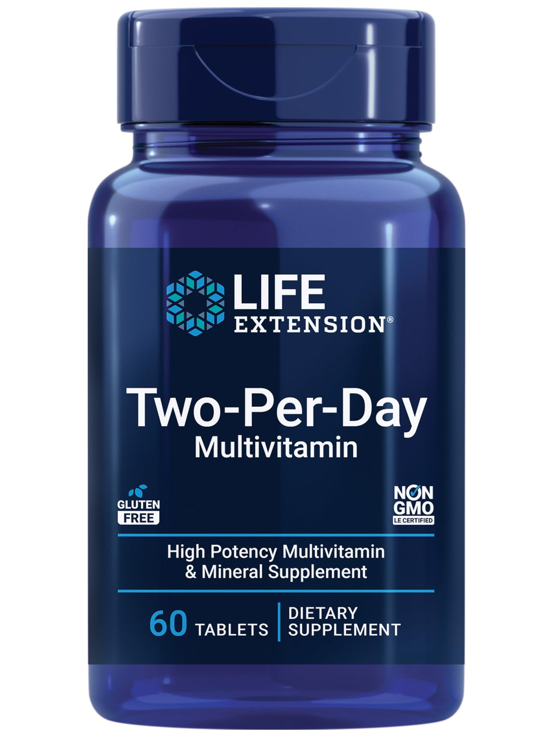 Two-Per-Day Multivitamin – Daily Dose of Vitamins &amp; Minerals for Men and Women - Complete Essential Vitamin Supplement for Energy, Health – Gluten-Free – Non-GMO – 60 Tablets
