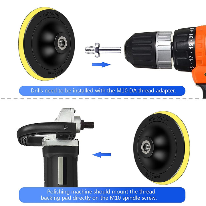 Water Grit Sandpaper 2000/3000/5000/7000/10000 and 5-inch Backing Pad Set, Wet Dry Electric Hook &amp;Loop Sanding Disc with Pad, Grinding Abrasive Paper and Orbital Sander Polisher