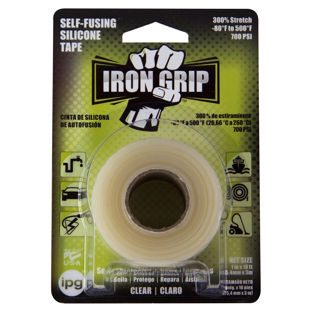 SC110 Iron Grip Self-Fusing Silicone Tape, 1 x 10 ft, Clear