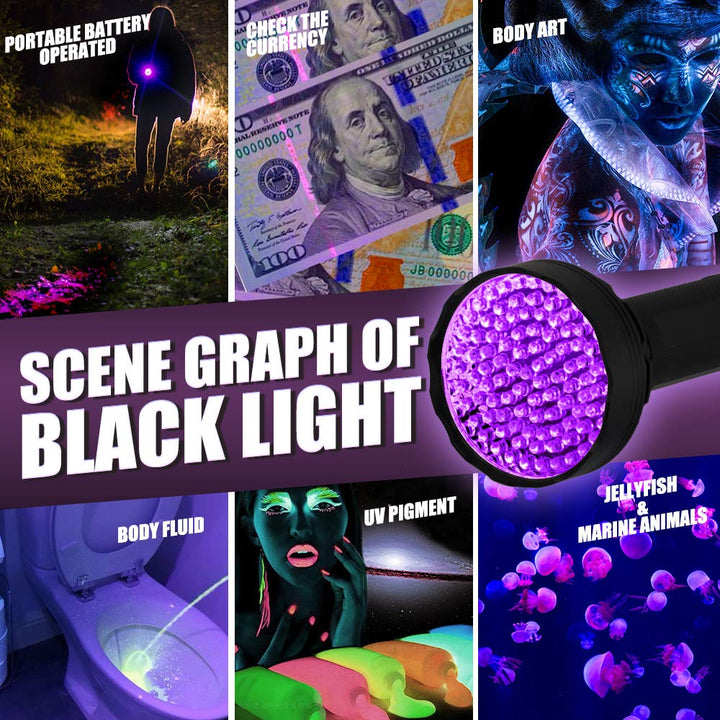 Anipaw UV Black Light Flashlight, Super Bright 100 LED 395 nM Ultraviolet Blacklight Detector for Urine for Dog/Cat, Dry Stains, Bed Bug, Professional Blacklight Flashlight for Scorpions Hunting