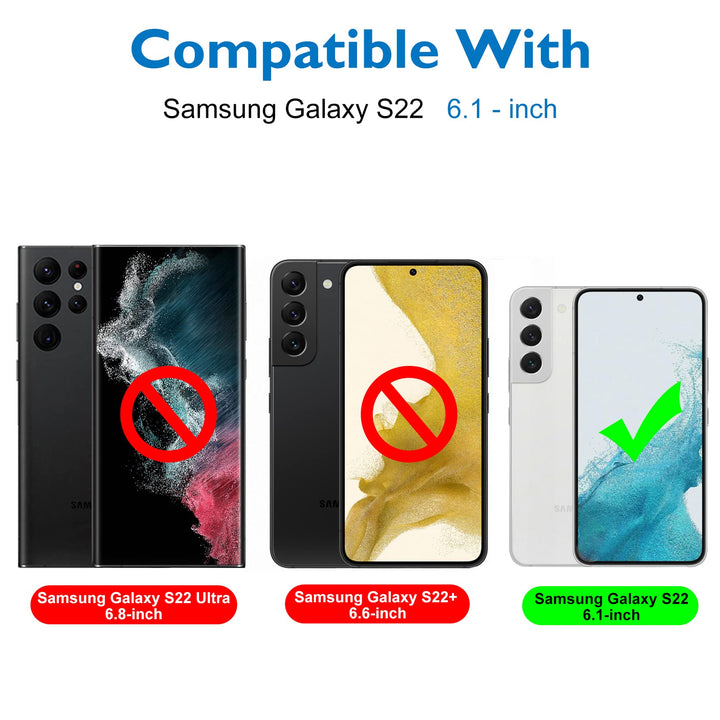 Privacy Screen Protector for Samsung Galaxy S22 6.1 Inch [2 + 2 Pack], 2 x PET Anti Spy Screen Cover [Not Glass] + 2 x Camera Lens Tempered Glass