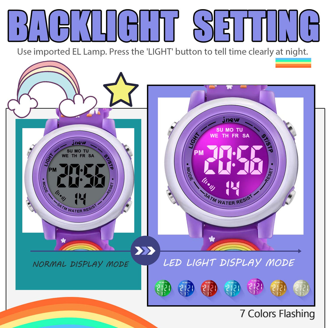 Kids Toys Age 3 4 5 6 7 8 9 10, Toddler Watches for Girls Unicorn Gifts for Girls Toddler Toys for Girls Age 3-8 Xmas Gift for 3 4 5 6 7 8 9 Years Old Girl - Unicorn Purple