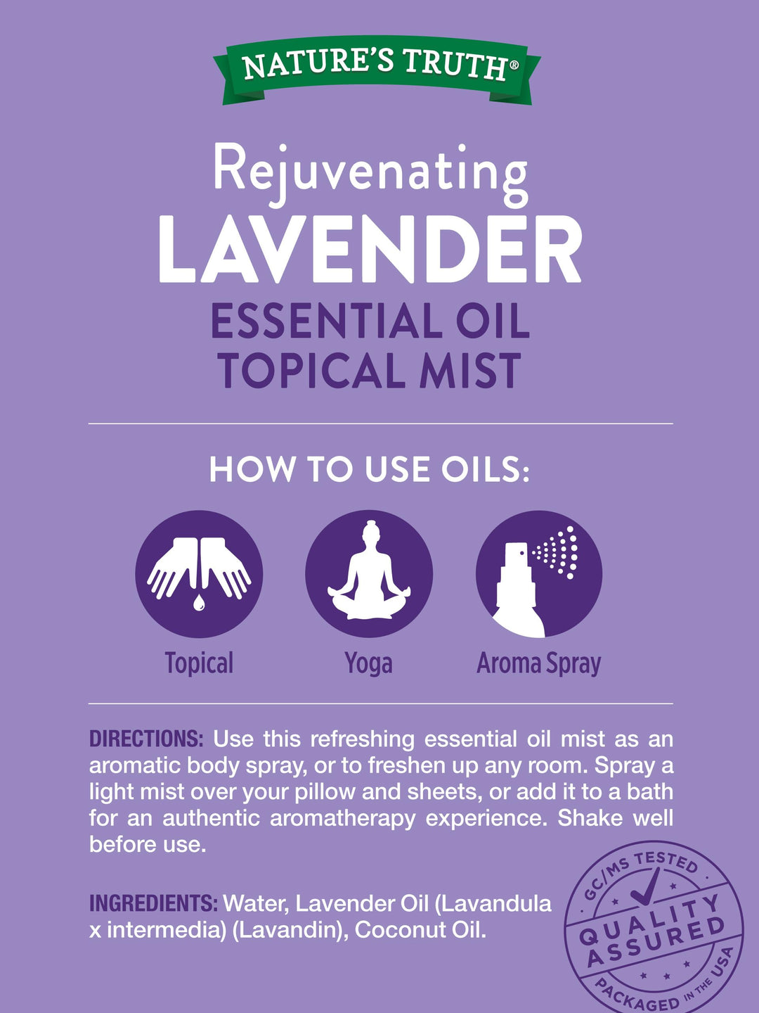 Lavender: Nature&#39;s Truth Mist Spray, Rejuvenati