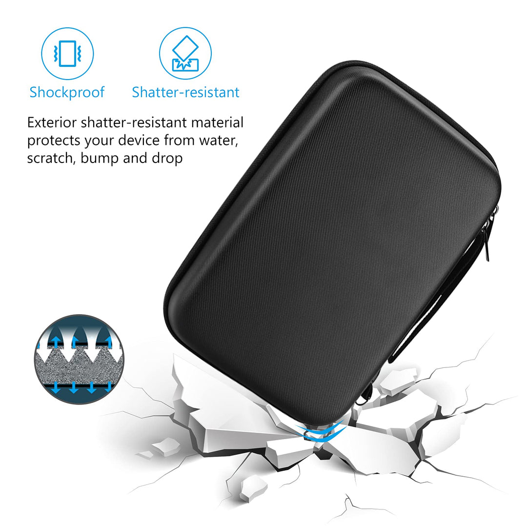 Hard Travel Electronic Organizer Case for MacBook Power Adapter Chargers Cables Power Bank Apple Magic Mouse Apple Pencil USB Flash Disk SD Card Small Portable Accessories Bag -L, Black