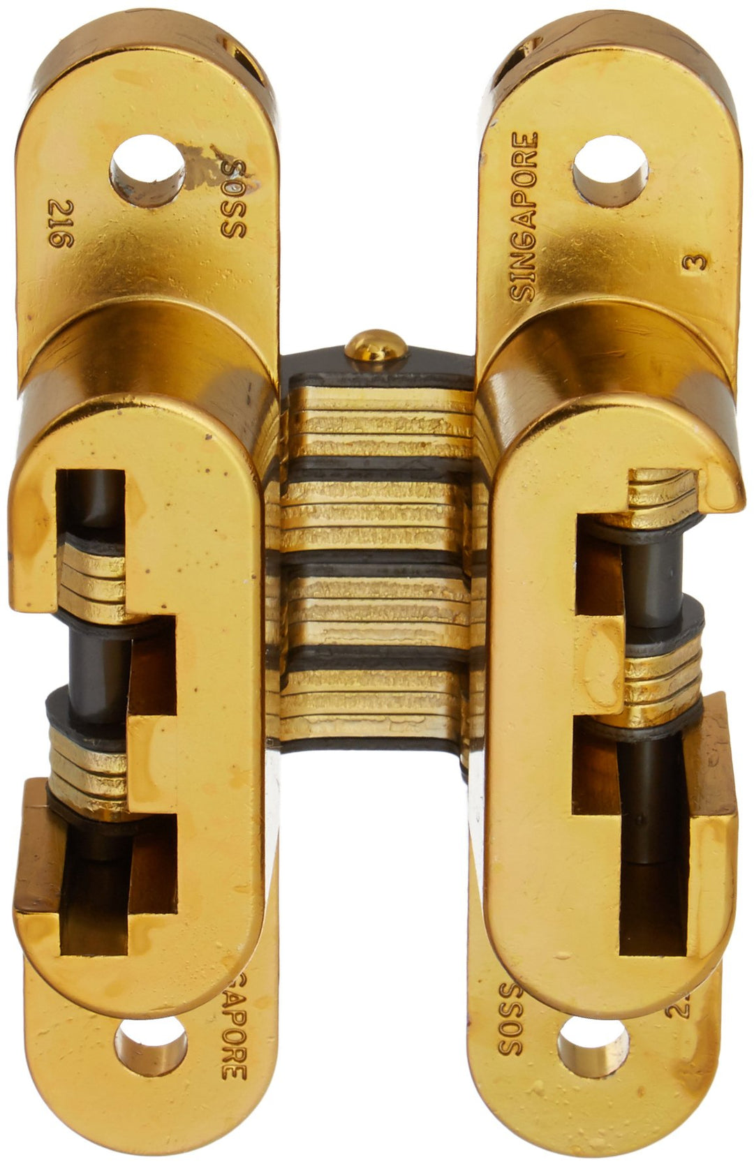 Soss 2164 1 x 4-5/8 Heavy Duty Invisible Hinge for 1-3/8 Doors Satin Brass Finish