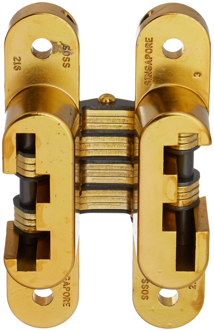 Soss 2164 1 x 4-5/8 Heavy Duty Invisible Hinge for 1-3/8 Doors Satin Brass Finish
