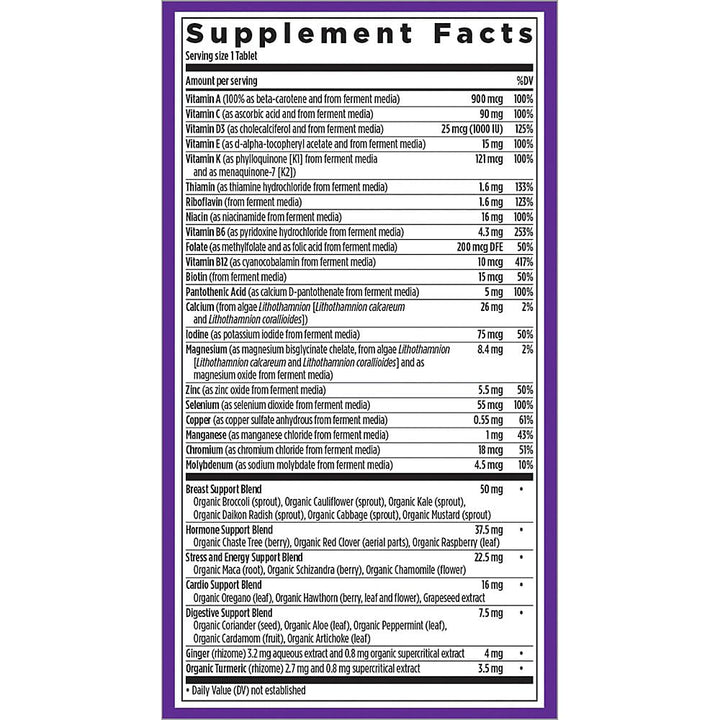 Women&#39;s Multivitamin, Every Woman&#39;s One Daily 40+, Fermented with Probiotics + Vitamin D3 + B Vitamins + Organic Non-GMO Ingredients - 24 Count