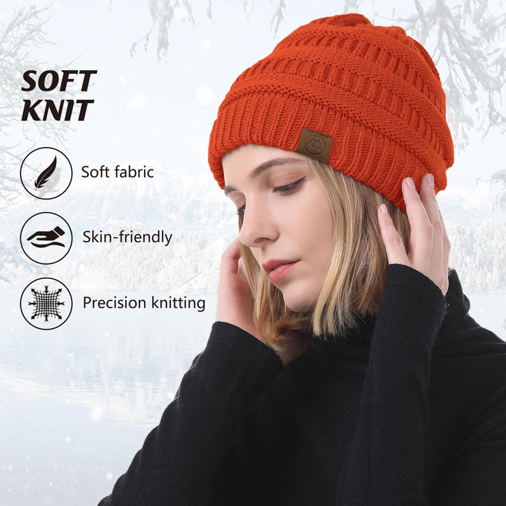 Warm Blaze Orange Hat Orange Hunting Hat Knit Blaze Orange Beanie Women Bright Orange Beanie Orange One Size