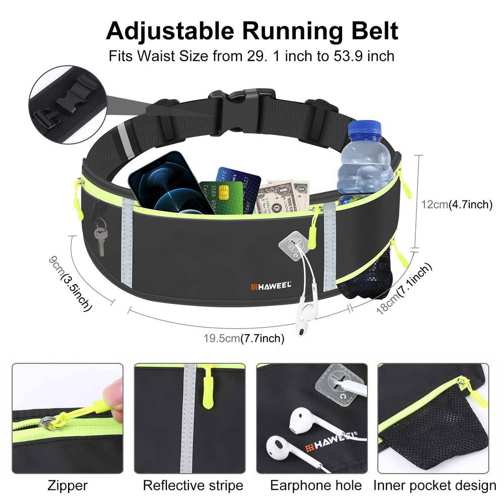 Running Fanny Pack Waist Bag Phone Holder Belt with Water Bottle Holder Suitable for Runner Cycling Hiking Accessories for iPhone 12 Plus Samsung Galaxy etc.