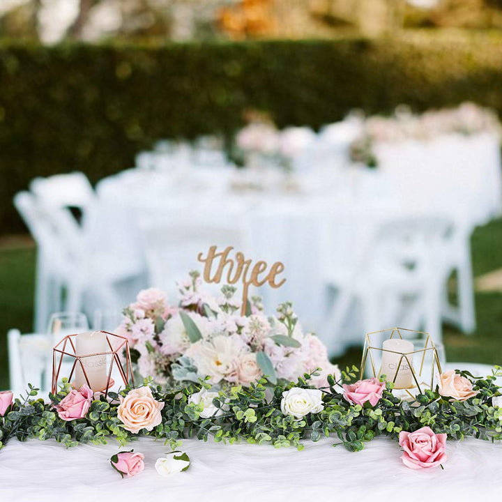 2 Pack Artificial Eucalyptus Garland, Fake Eucalyptus Greenery Garland Wedding Backdrop Arch Wall Decor, 5.5 Feet/Strand Fake Hanging Plant for Table Festival Party Decoration