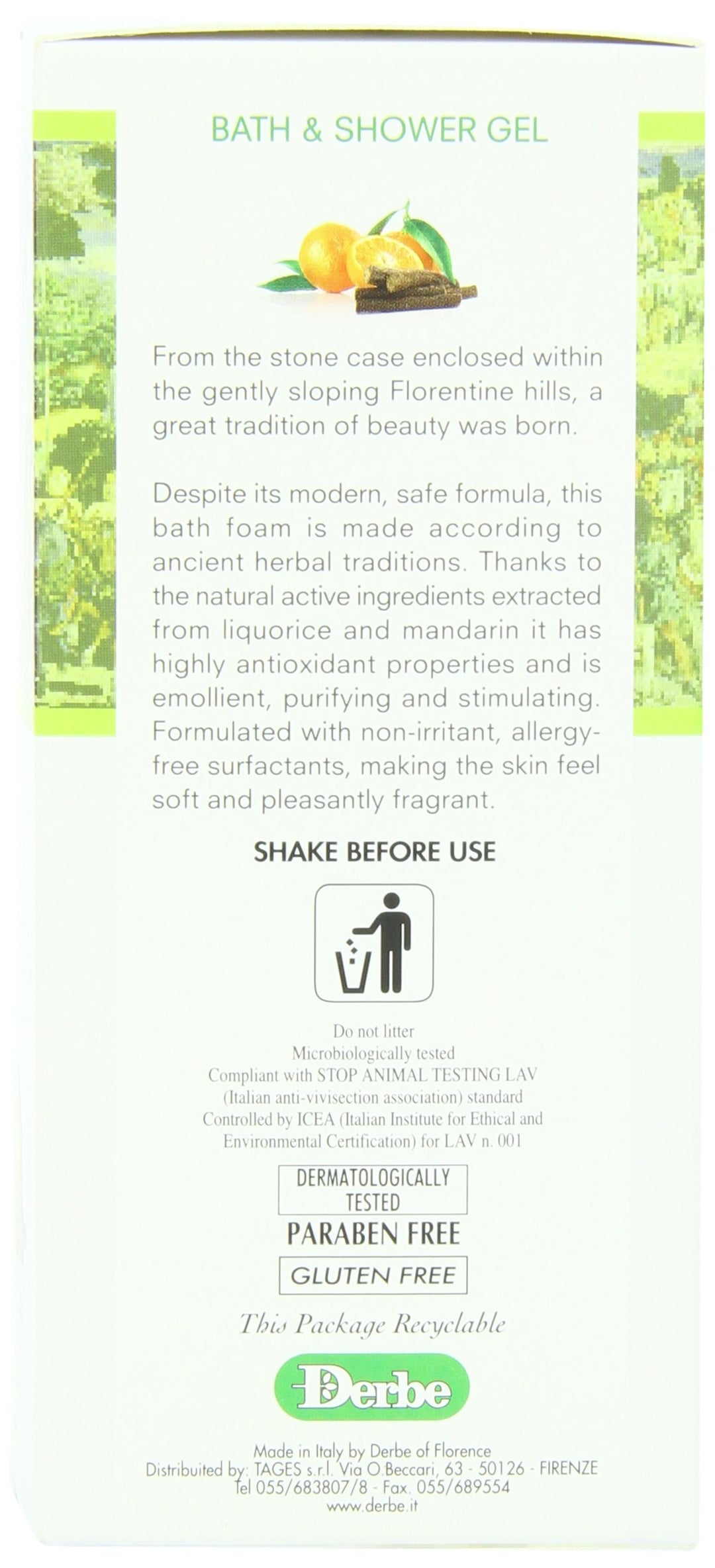 Bath/Shower Gel, Liquorice and Mandarin, 8.4 Ounce