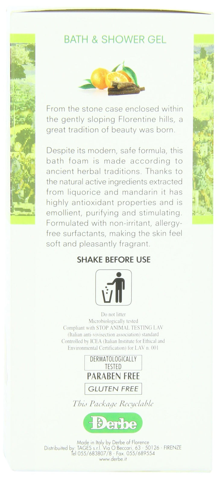 Bath/Shower Gel, Liquorice and Mandarin, 8.4 Ounce