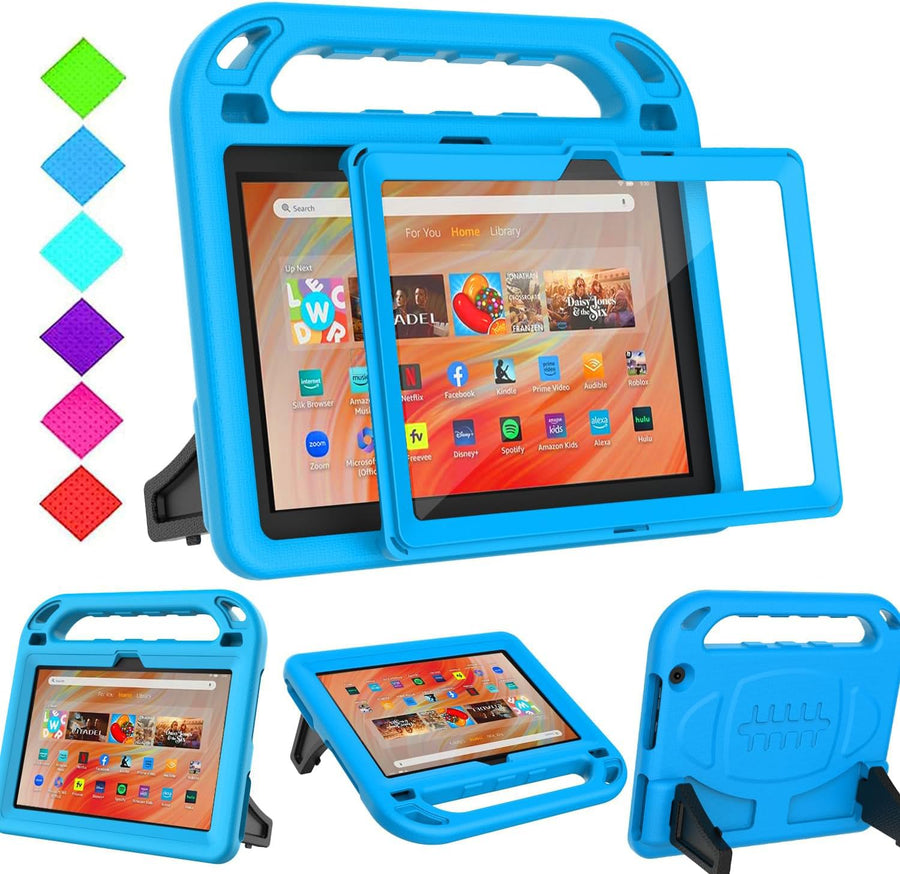 Kids Case for Fire HD 10 Tablet (13th/11th Generation, 2023/2021) with Screen Protector, Shockproof Case for Amazon Fire HD 10 Tablet - Blue