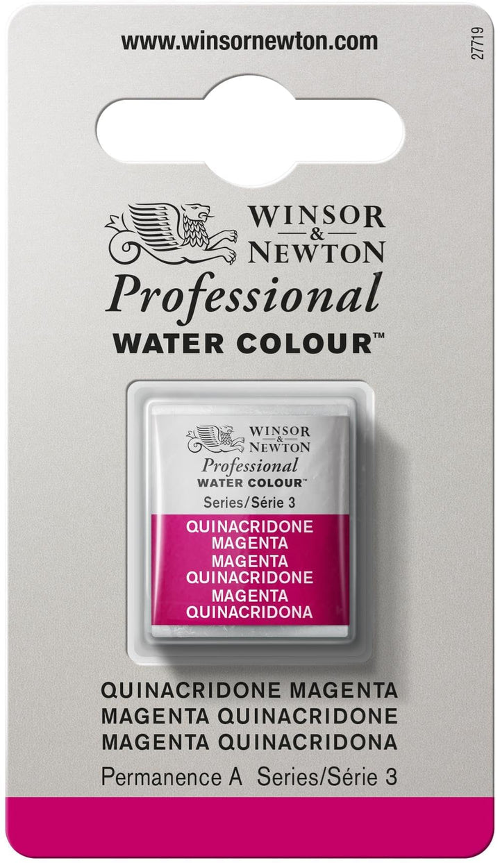 Winsor &amp; Newton Professional Water Colour Paint, Half Pan, Quinacridone Magenta