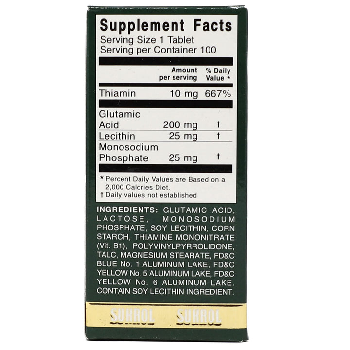 SUKROL, Vitamin, Improve Healthy Brain Function, 100 Ta