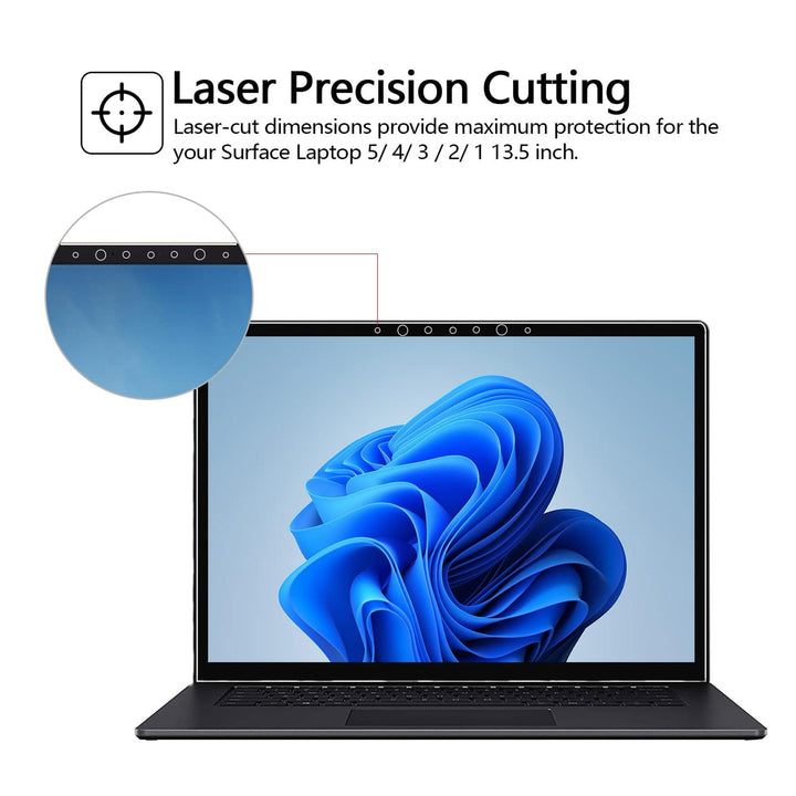 Screen Protector for Surface Laptop 6/ Laptop 5 13.5 Inch, Tempered Glass/Easy Installation/Ultra Clear Screen, Also Compatible for Microsoft Surface Laptop 4/3/2/1