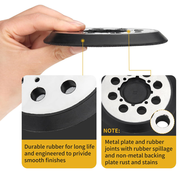 Sander Pad for Dewalt, 5 8 Hole Hook and Loop Orbital Sander Metal Pad Replacement for DeWalt DWE6421 6421K DWE6423 6423K DCW210B (4 Screw Holes Sanding Part for DeWalt DWE64233 &amp; N329079)