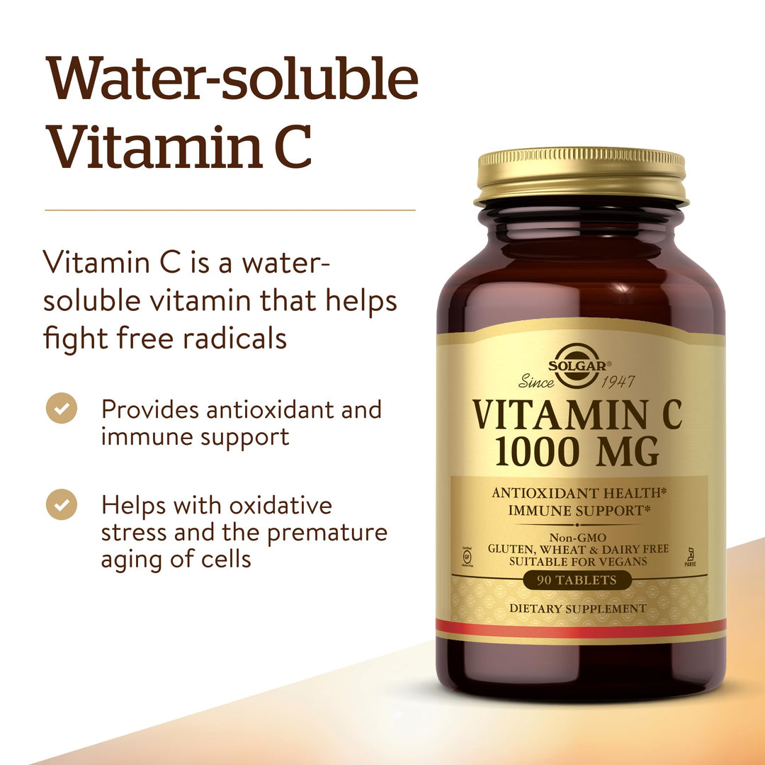 Solgar Vitamin C 1000 mg, 90 Tablets - Antioxidant &