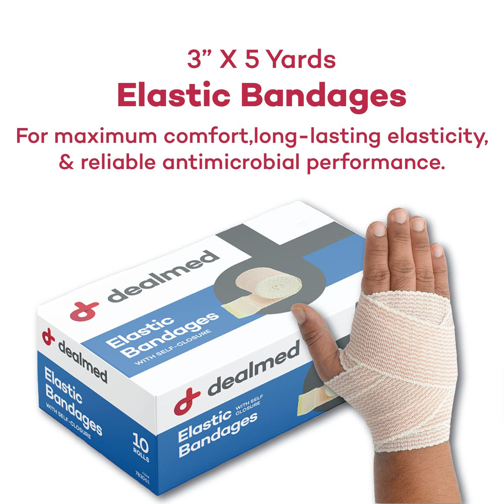 Dealmed 3 Elastic Bandage Wrap with Self-Closure, Comfo