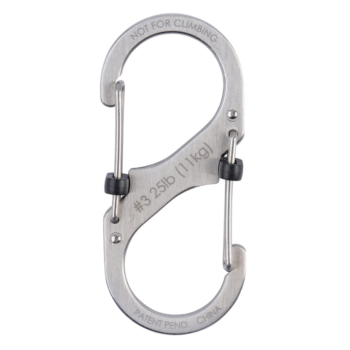 Size-3 S-Biner SlideLock Dual Carabiner, Locking Gates, Stainless Steel
