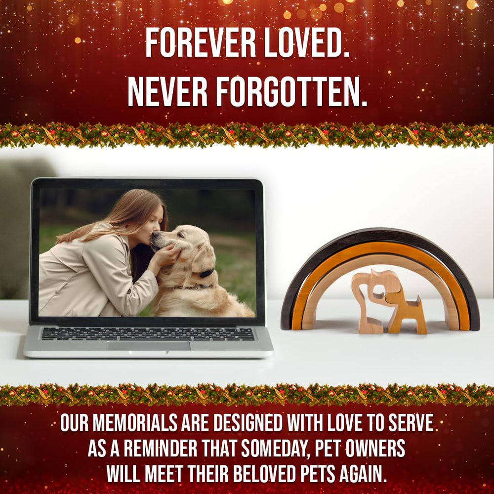 Rainbow Bridge Dog Memorial Gifts, Cat Memorial Gifts - I'll Meet You at The Rainbow Bridge - Pet Loss Gifts, Bereavement, Sympathy Keepsake Dog Mom, Dog Dad for Loss of Pet (Dog and Mom)