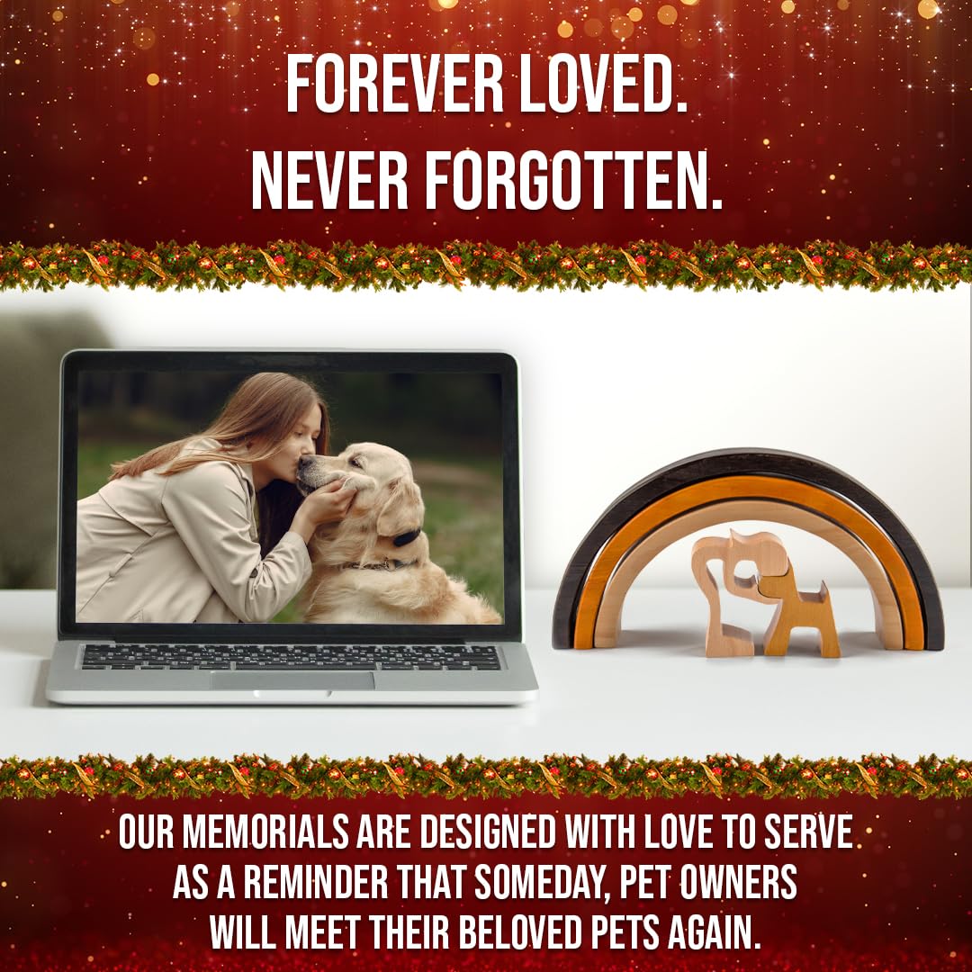 Rainbow Bridge Dog Memorial Gifts, Cat Memorial Gifts - I&#39;ll Meet You at The Rainbow Bridge - Pet Loss Gifts, Bereavement, Sympathy Keepsake Dog Mom, Dog Dad for Loss of Pet (Dog and Mom)
