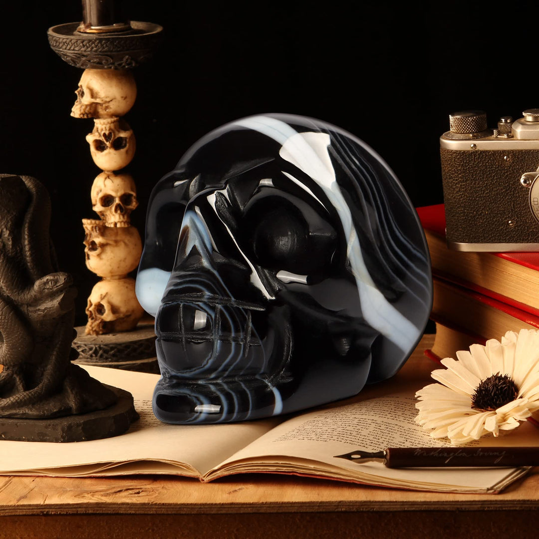 Artistone Crystal Skull Statue 2.0 inch Natural Hand Ca