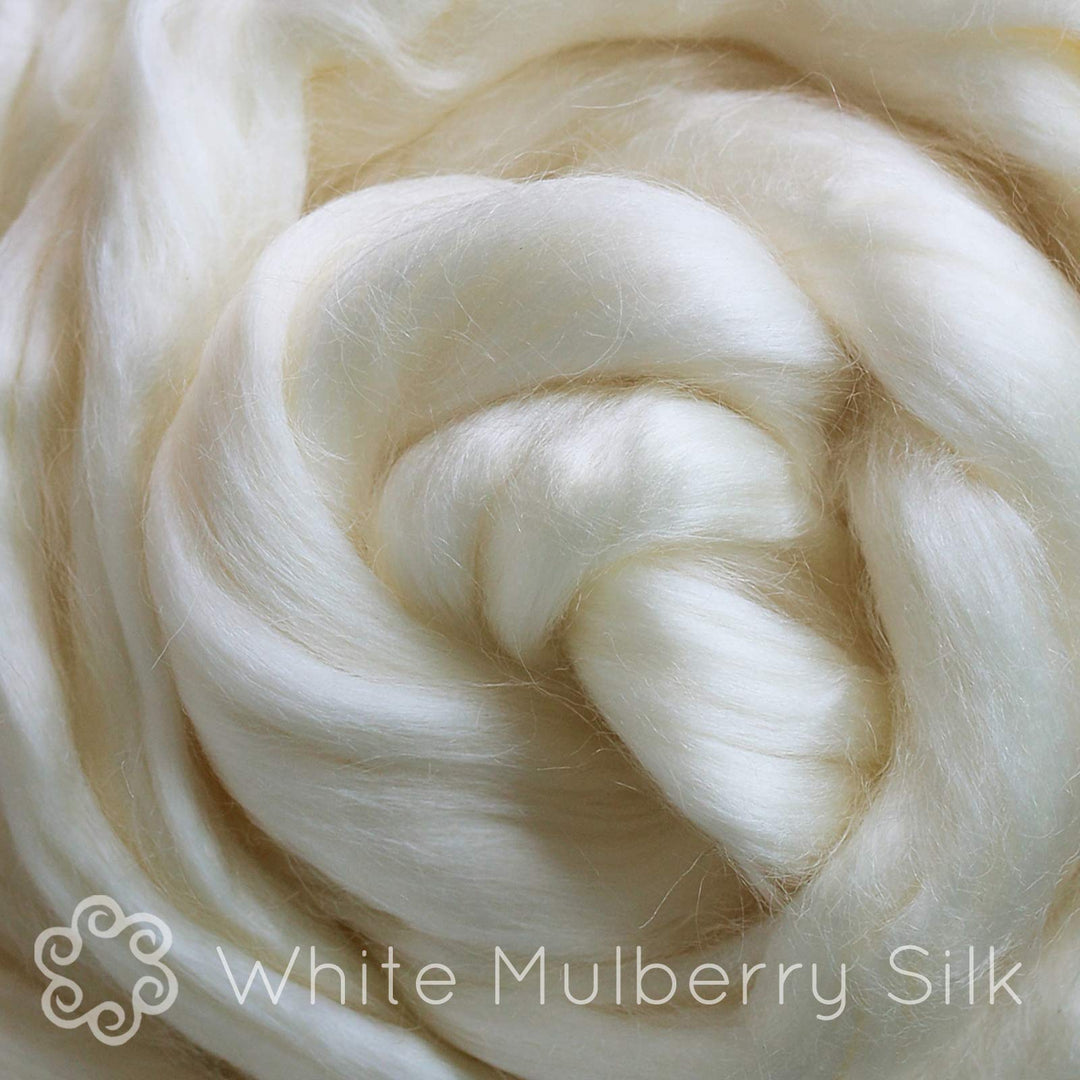 Mulberry Silk Fiber for Spinning, Blending, Felting, and Dyeing. Premium Grade Natural Undyed Combed Top Roving Roving.