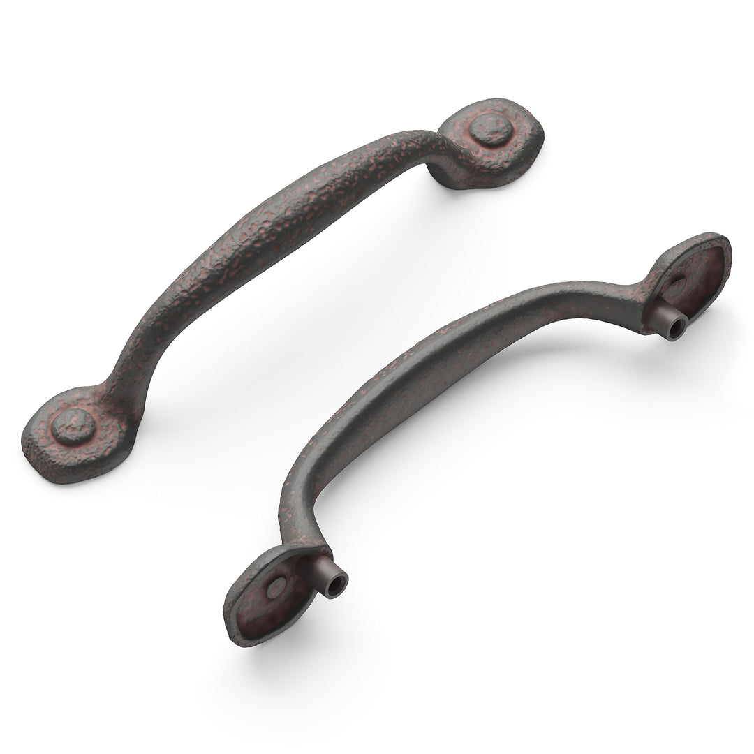 1 Pack Solid Core Kitchen Cabinet Pulls, Luxury Cabinet Handles, Hardware for Doors &amp; Dresser Drawers, 3-3/4 Inch (96mm) Hole Center, Rustic Iron, Refined Rustic Collection