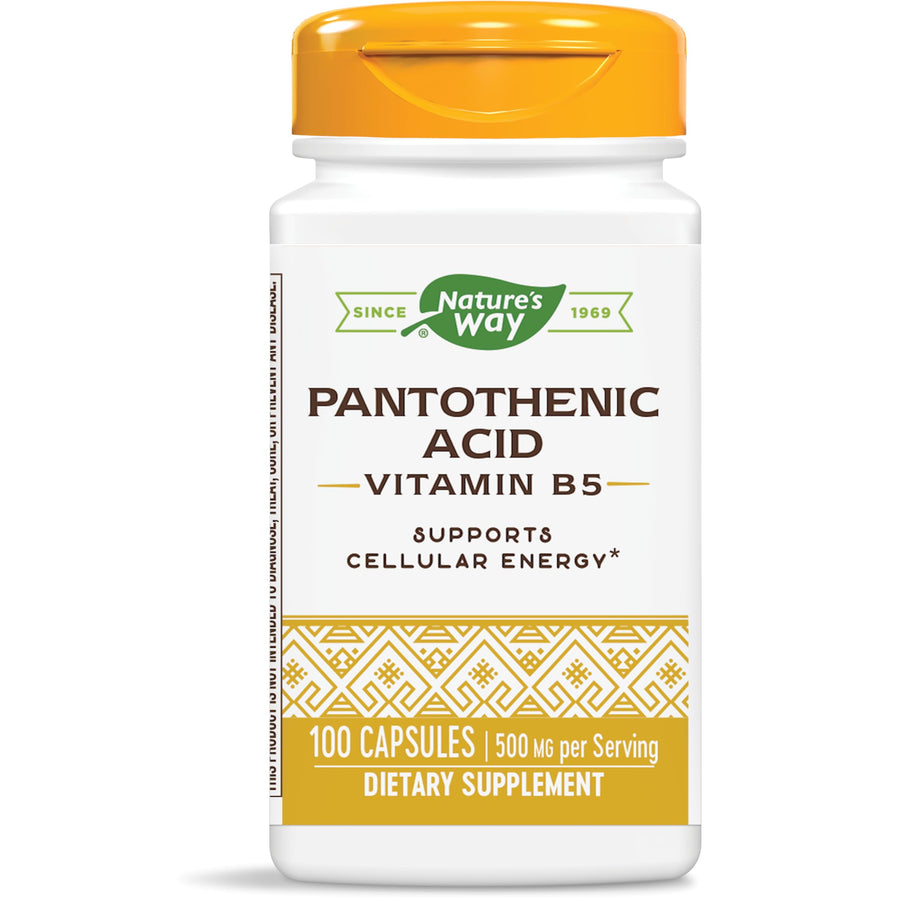 Pantothenic Acid, Supports Cellular Energy*, 500mg Per Serving, 100 Capsules