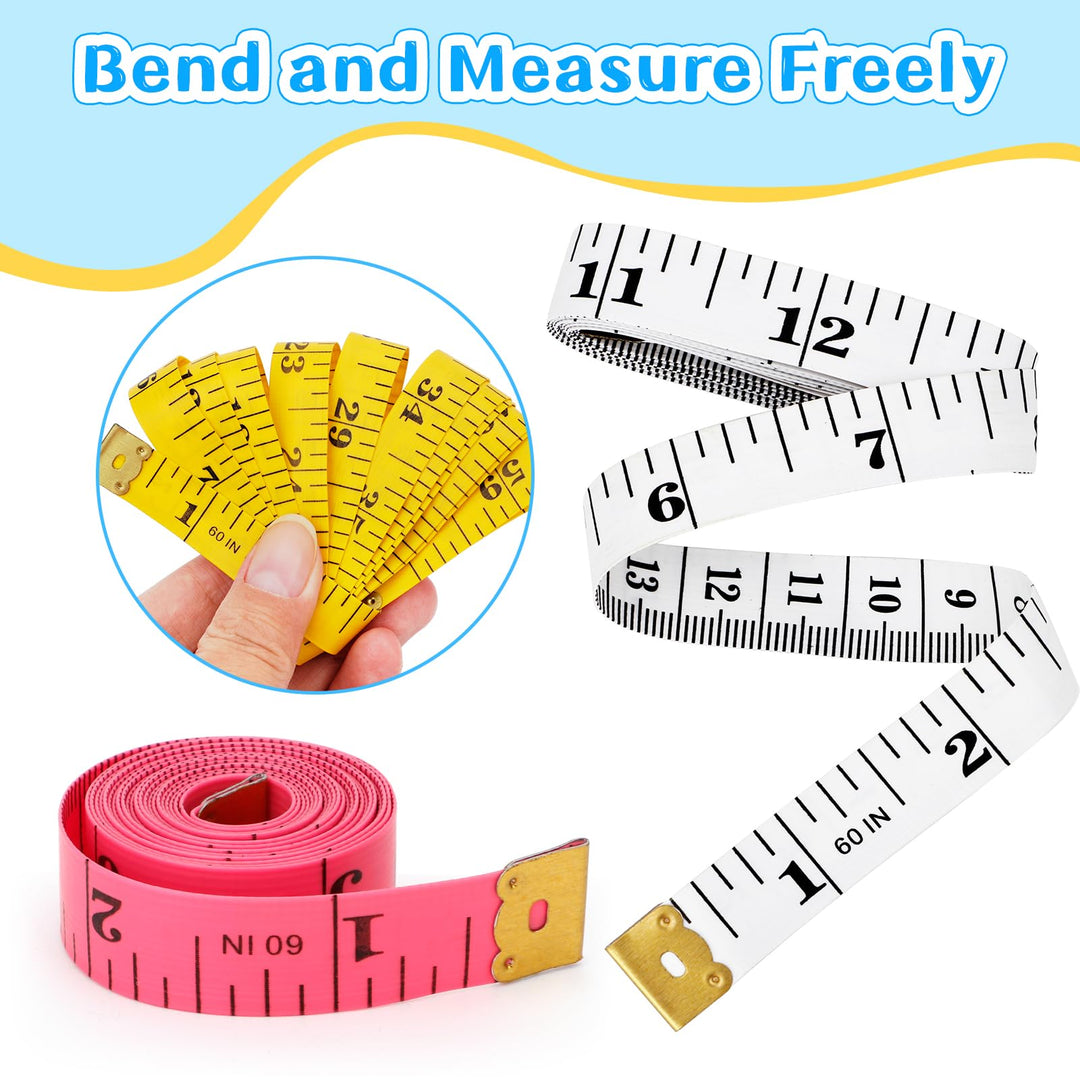 60 inches Double Scale Soft Tape Measure Flexible Measuring Tape Ruler Weight Loss Medical Body Measurement Sewing Tailor Dressmaker Cloth Ruler with Accurate Measurements(150cm/60inch)