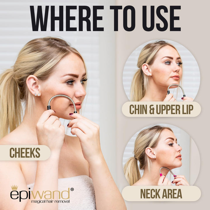 Facial Hair Removal Kit for Women | Eyebrow Trimmer Razor &amp; Face Epilator for Quick &amp; Easy Hair Removal &amp; Peach Fuzz Remover | No Batteries or Maintenance Required