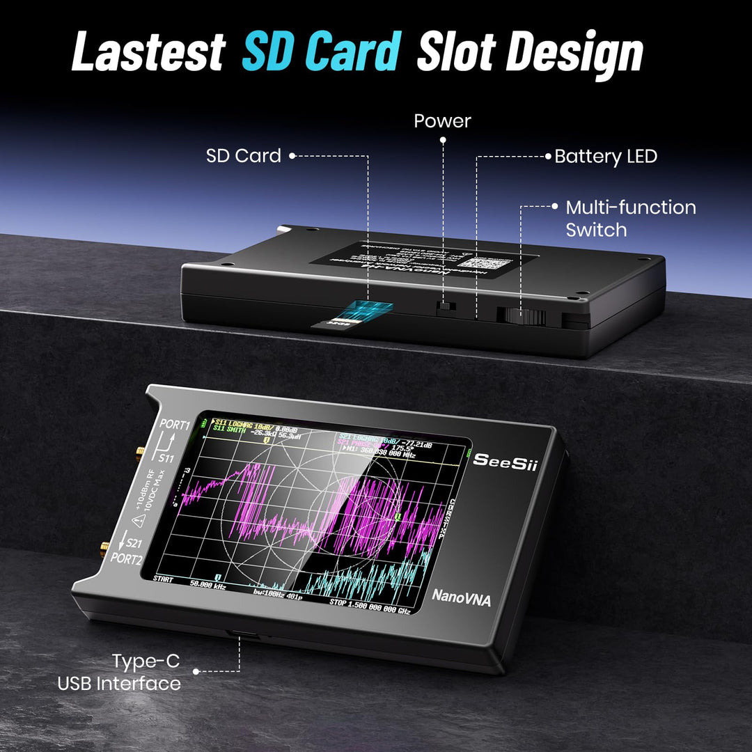 SeeSii Upgraded NanoVNA-H4 Vector Network Analyzer, Lat