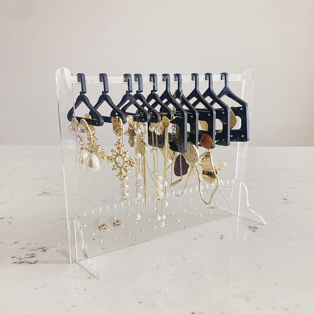 Cute Earring Rack Holder Coat Hangers Stand Unique Earring Closet Acrylic Earring Display Stand Earrings Organizer Ear Stud Holder (rainbow Iridescent)