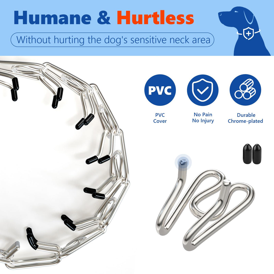 Dog Prong Collar, Adjustable Dog Pinch Training Pinch Collar with Quick Release Buckle for Small Medium Large Dogs(Packed with One Extra Links)