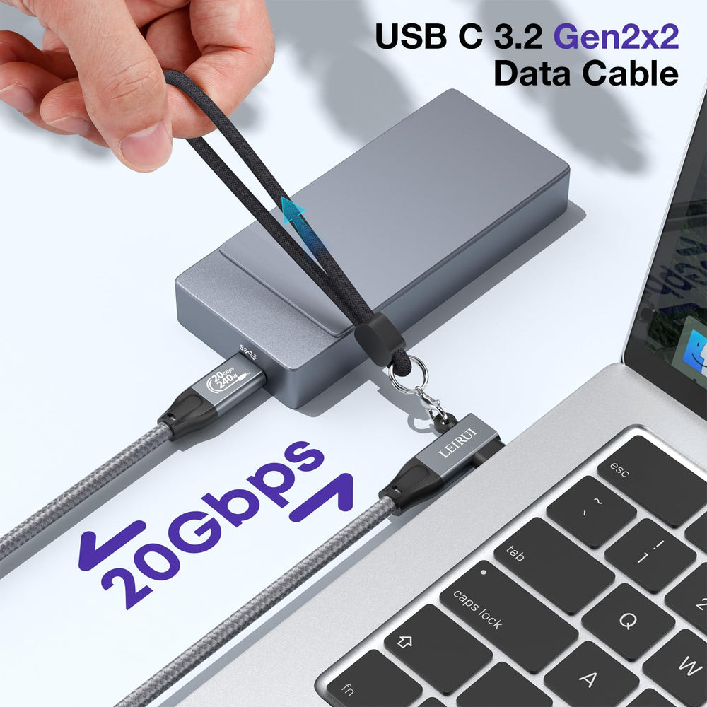 90 Degree USB C to USB C Cable, Right Angle 100W PD USB C 3.2 Cable 20Gbps Data Transfer, 4K Video Output with E-Marker for Thunderbolt 3/4