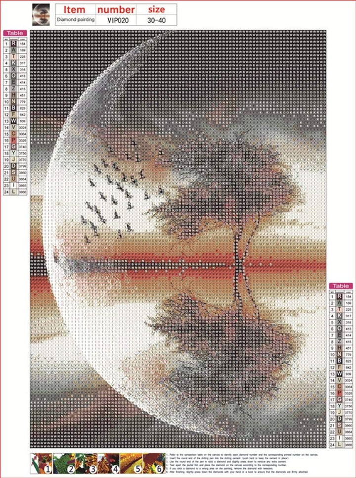 5D DIY Diamond Art Painting Kits for Adults,Moon Tree Full Drill Embroidery Paintings Rhinestone Pasted DIY Painting Cross Stitch Arts Crafts for Home Wall Decor 11.8×15.8Inches