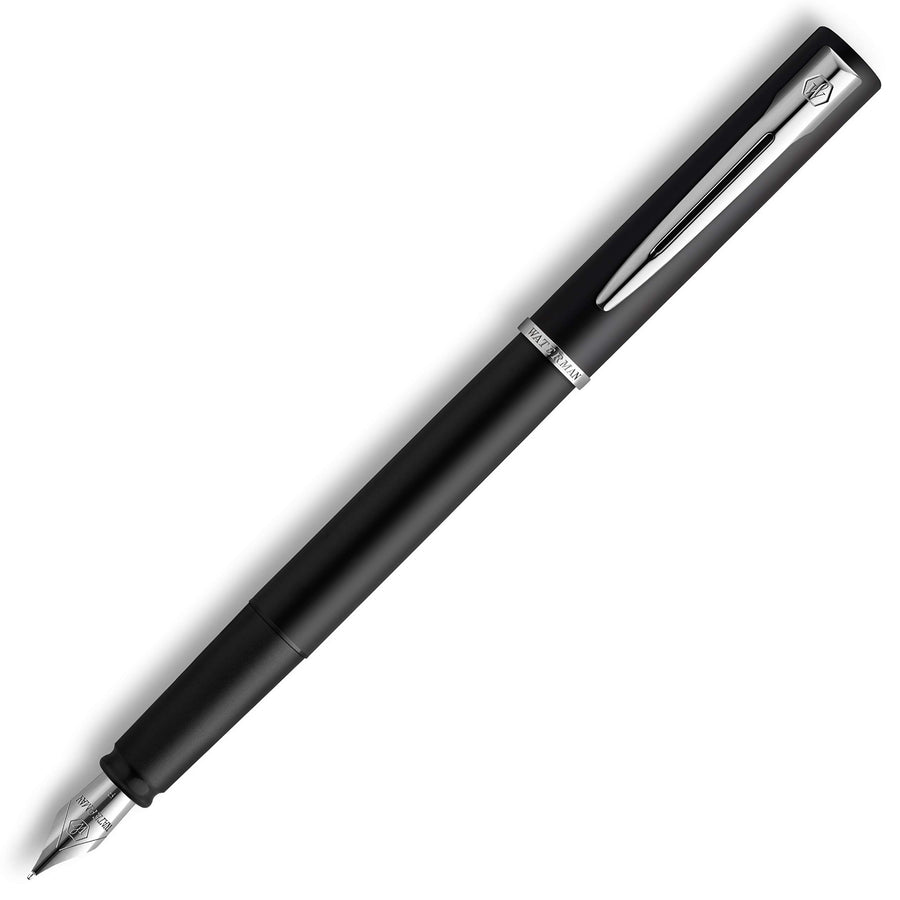 Graduate Allure Fountain Pen, Black Lacquer, Fine Nib, Blue Ink, Gift Box