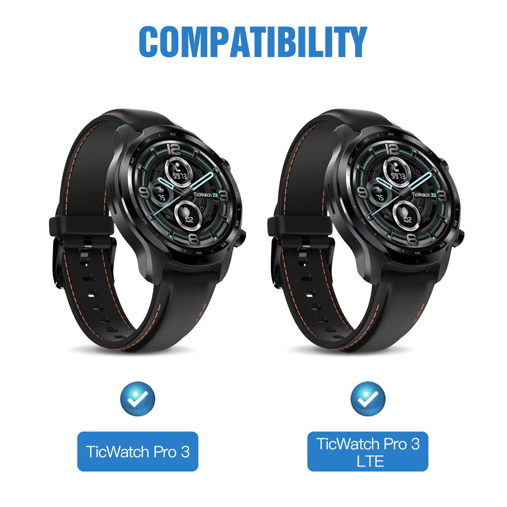 Compatible with TicWatch Pro 5/TicWatch Pro 3 Charger/TicWatch Pro 3 LTE Charger,[2 Pcs] 3.3 Ft Magnetic Charging Dock,USB Charging Cable Clip Cradle,Replacement Charger Power Cable Cord, Black