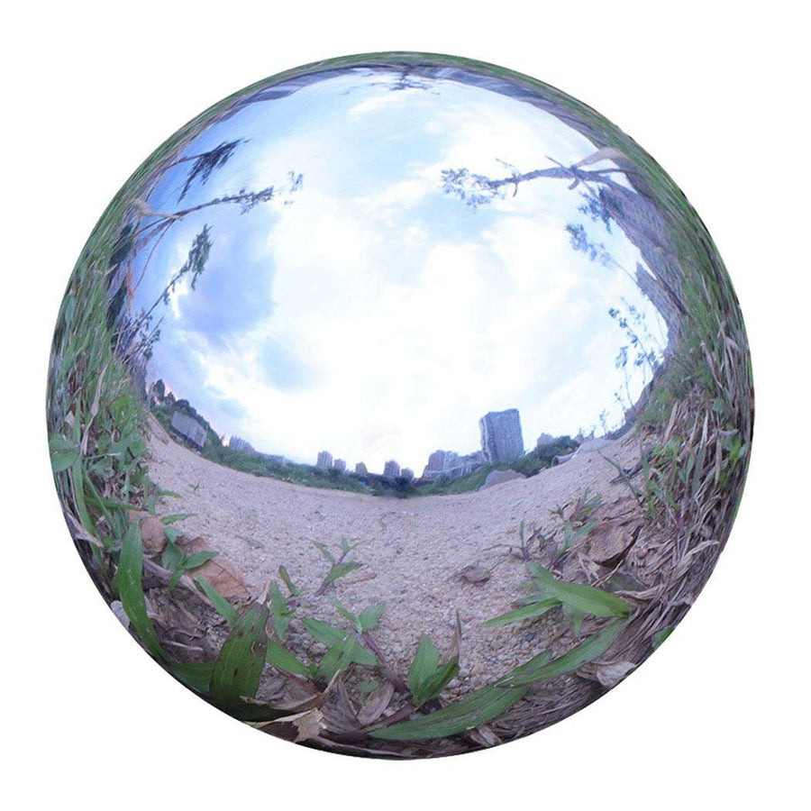Durable Stainless Steel Gazing Balls Hollow Mirror Globe Floating Reflective Ball Polished Shiny Sphere for Home Garden Pond Outdoor Swimming Pool Decoration (8 Inch)