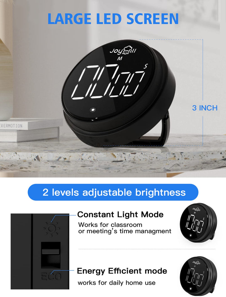 Digital Kitchen Timer, Large LED Display with Magnetic Countdown 3 Volume Levels, Ideal for Cooking Classroom Studying Fitness, Timer for Kids and Seniors Red
