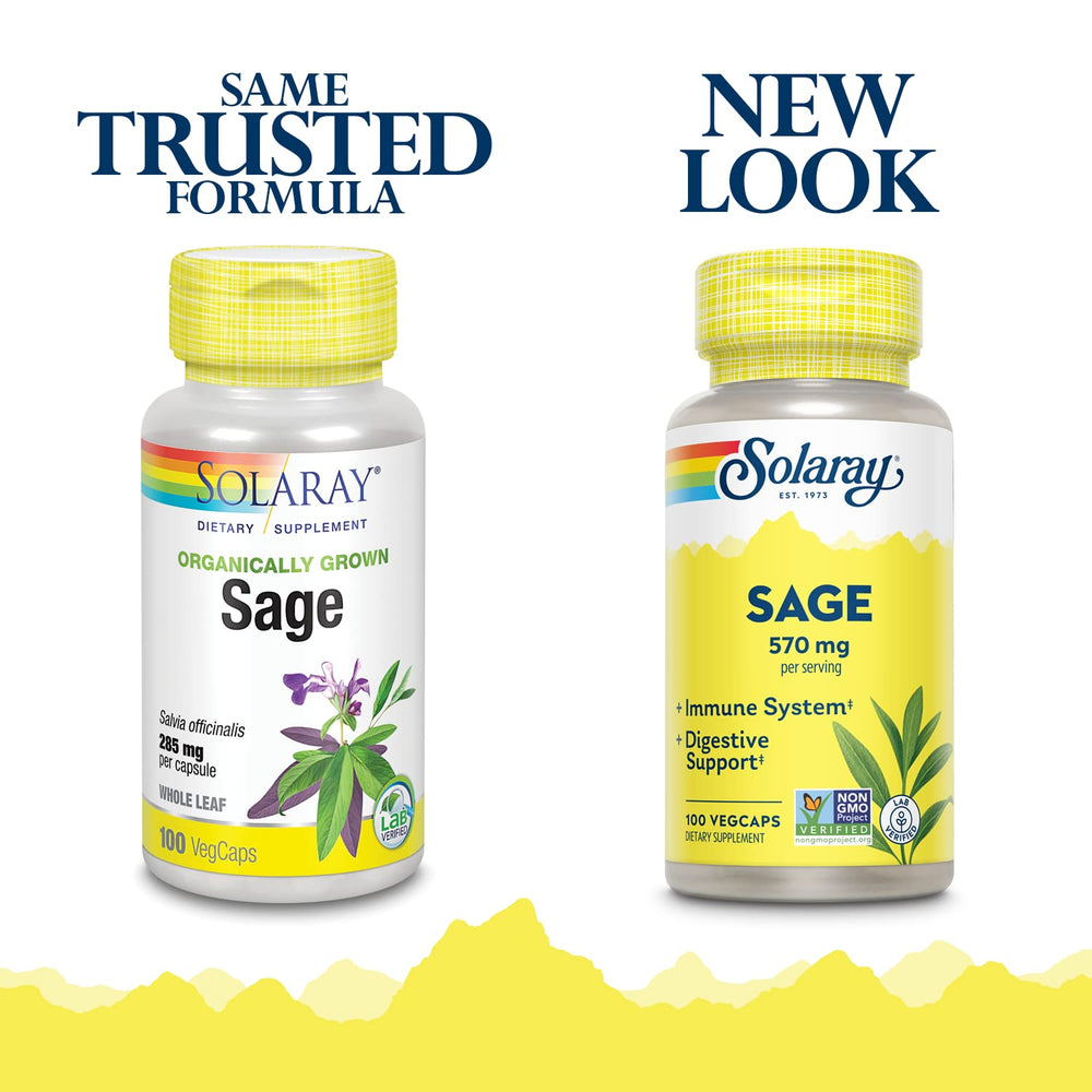 SOLARAY Sage Leaf | 570mg per Serving | Healthy Body Od