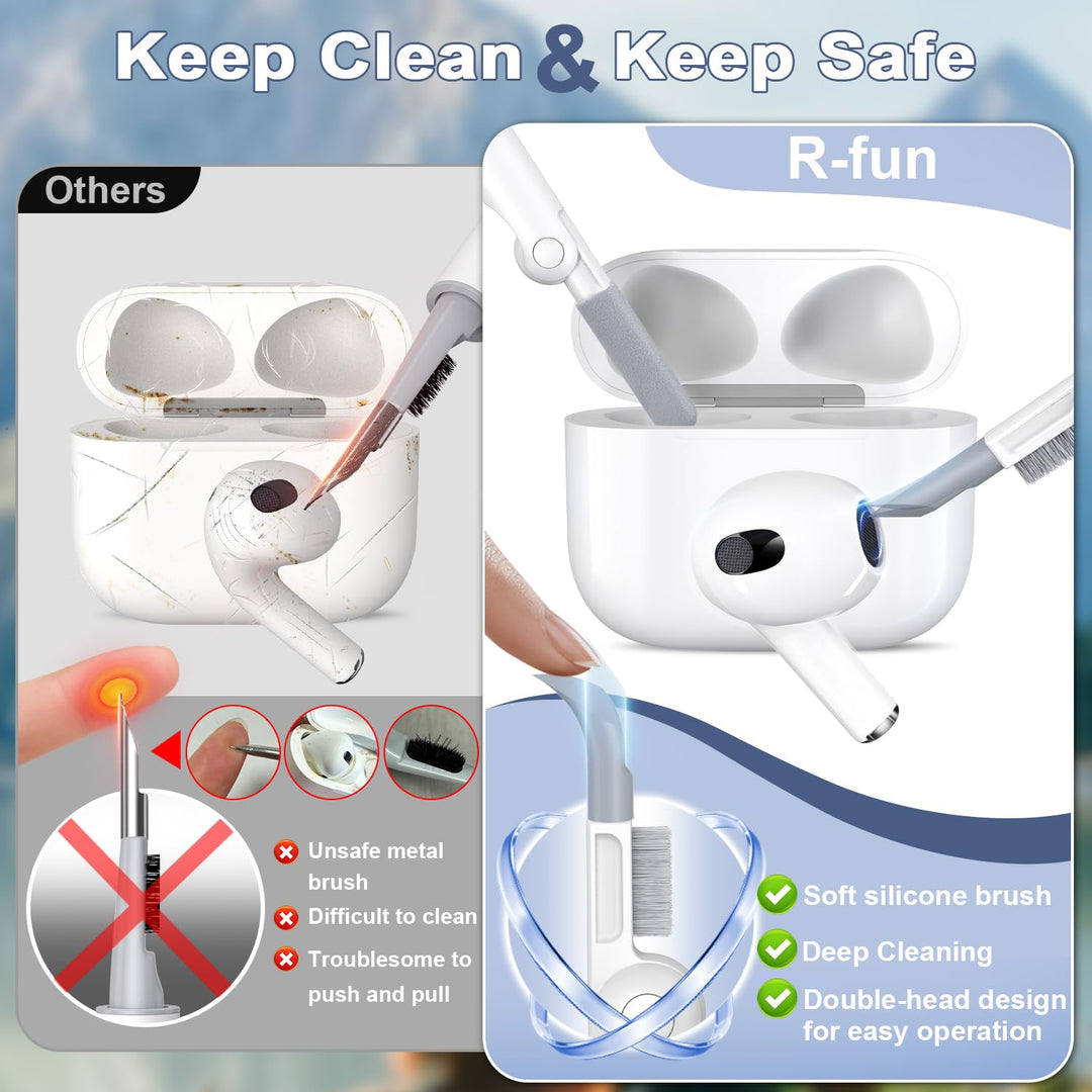 R-fun Compatible with AirPods 3 Case Cover, Silicone Pr