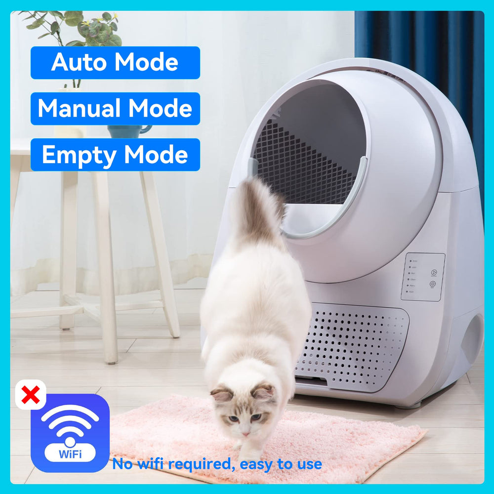 Self Cleaning Automatic Litter Box for Cats 3.3~22lbs,Double Odor Removal-Extra Large with 20 Liners&1 Carbon Filter Box Included -Smart Robot Cat Litter Box with 1 Bag of Cat Litter