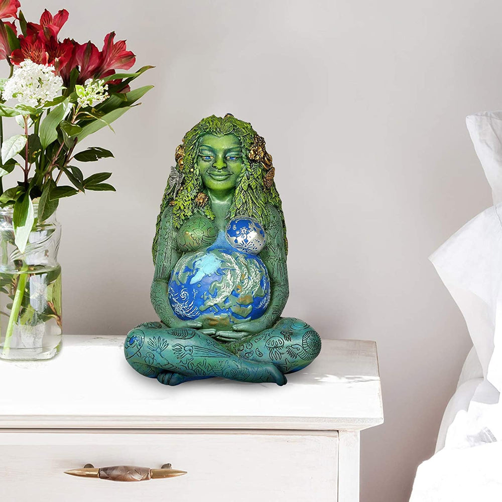 Mother Earth Statue, Gaia Statue Mother Earth Nature Resin Figurine Suit for Witchy Room Spiritual Room Altar Decor FD08859417