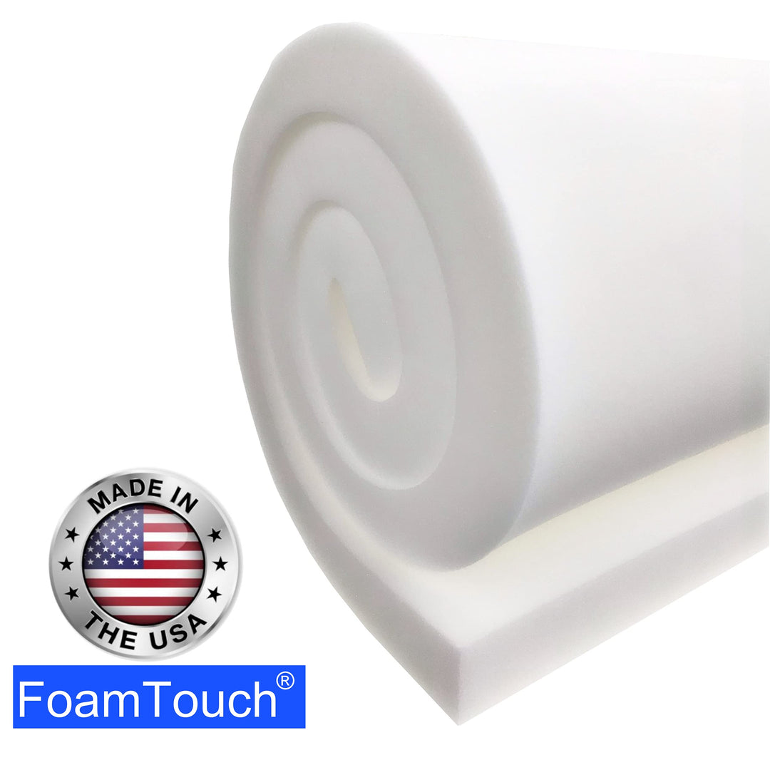 Upholstery Foam Cushion High Density, 6 H X 24 W X 24 L, White, 1 Count (Pack of 1)