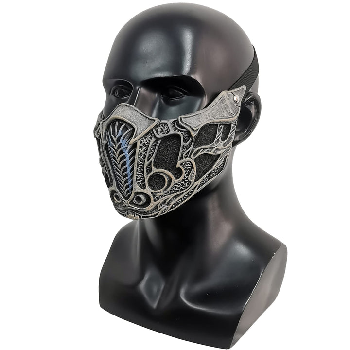 Mortal Kombat 2021 Flim ScorpionSub-ZeroLin Kuei Warriors Mask Latex Cospaly Masquerade Halloween Props (Sub-Zero), One Size
