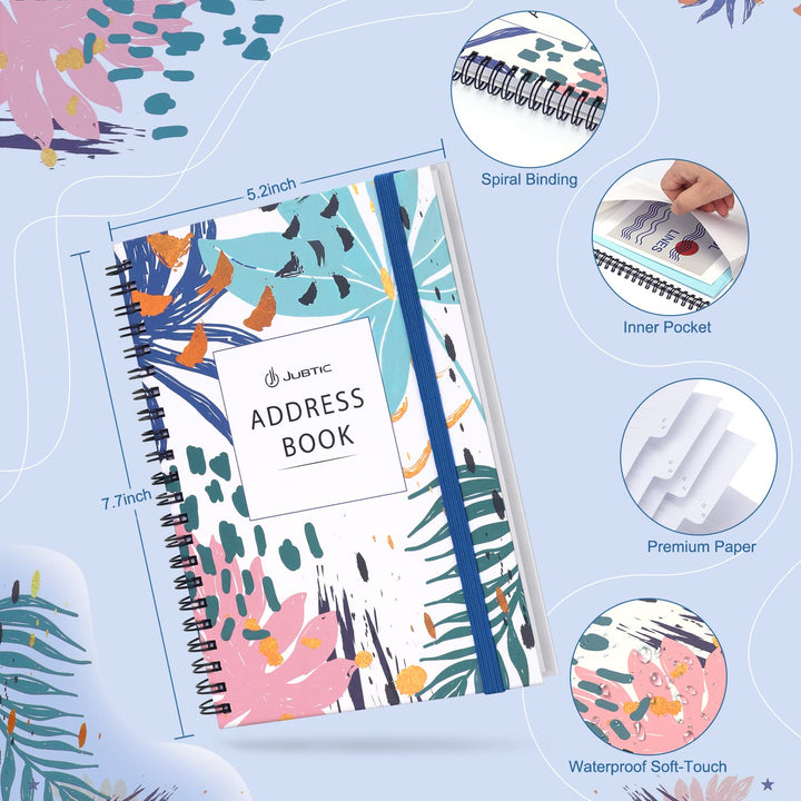 JUBTIC Address and Password Book with Alphabetical Tabs