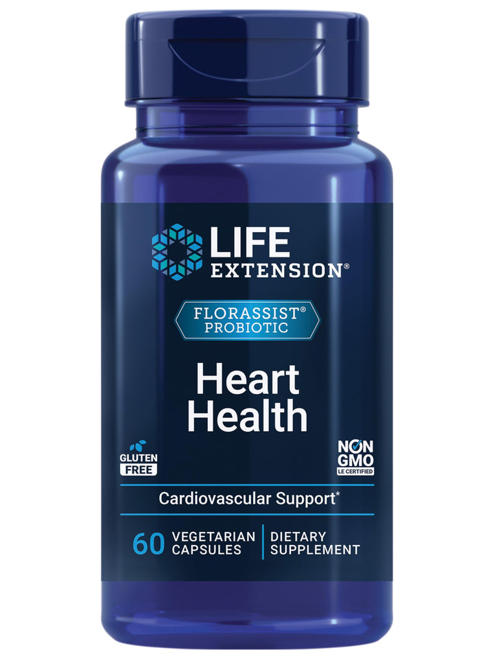 Life Extension FLORASSIST® Probiotic Heart Health, Lactobacillus reuteri 30242, Promotes Heart Health and Already Healthy Cholesterol Levels, Gluten-Free, Non-GMO, Vegetarian, 60 Capsules